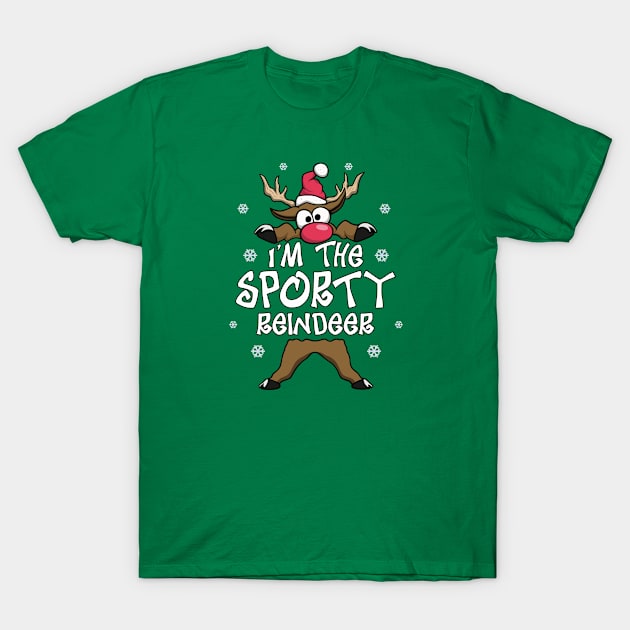 I’m The Sporty Reindeer Family Matching Christmas Pajamas T-Shirt by FrontalLobe